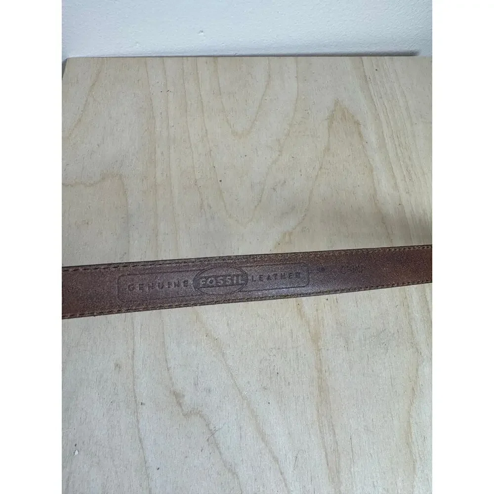 VTG Fossil Womens Belt Leather Brown Braided Boho Y2K 90s Medium 34-36”